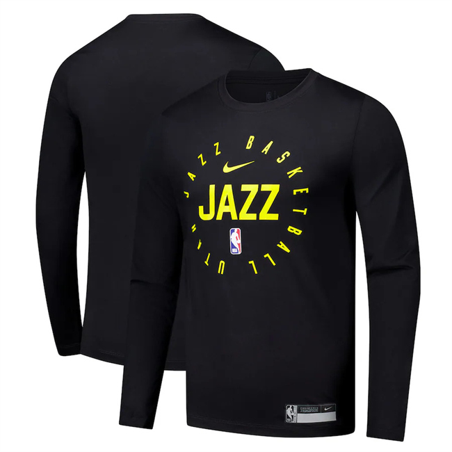 Men's Utah Jazz Black 2024/25 Legend On-Court Practice Long Sleeve T-Shirt